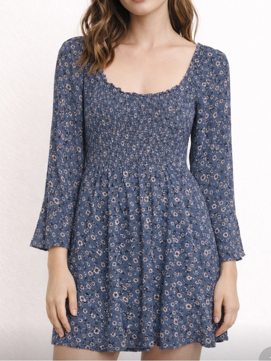 Promesa Dresses & Skirts - < Promesa Blue Floral Ditsy Smocked Mini Dress >